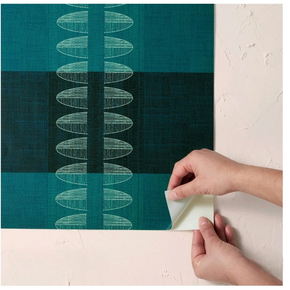 Opalhouse Diskus Plaid Peel & Stick Wallpaper Blue